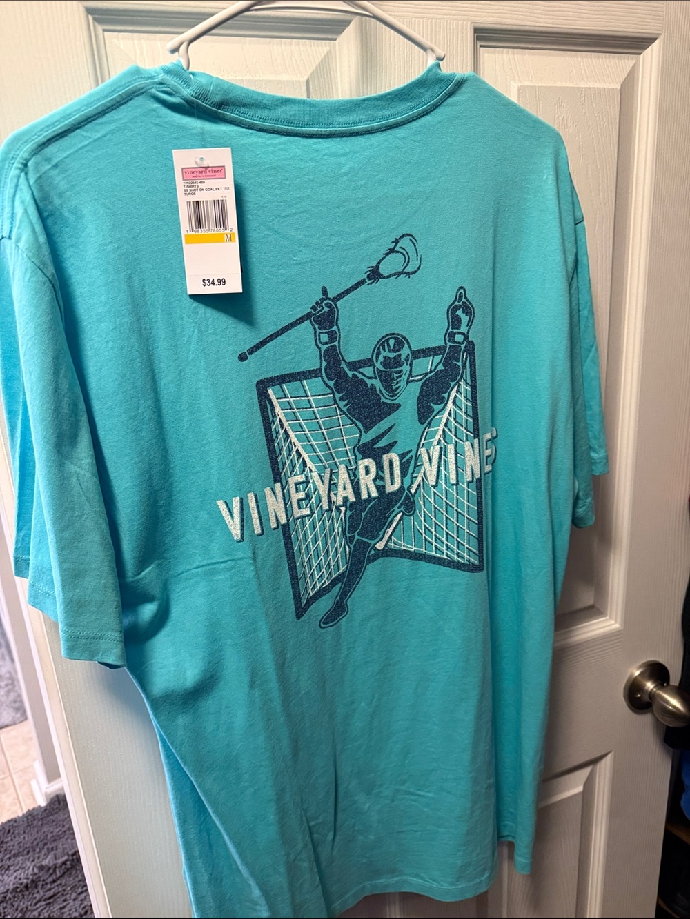 Vineyard Vines Turquoise Lacrosse Goalie Graphic Tee - Picture 1 of 3